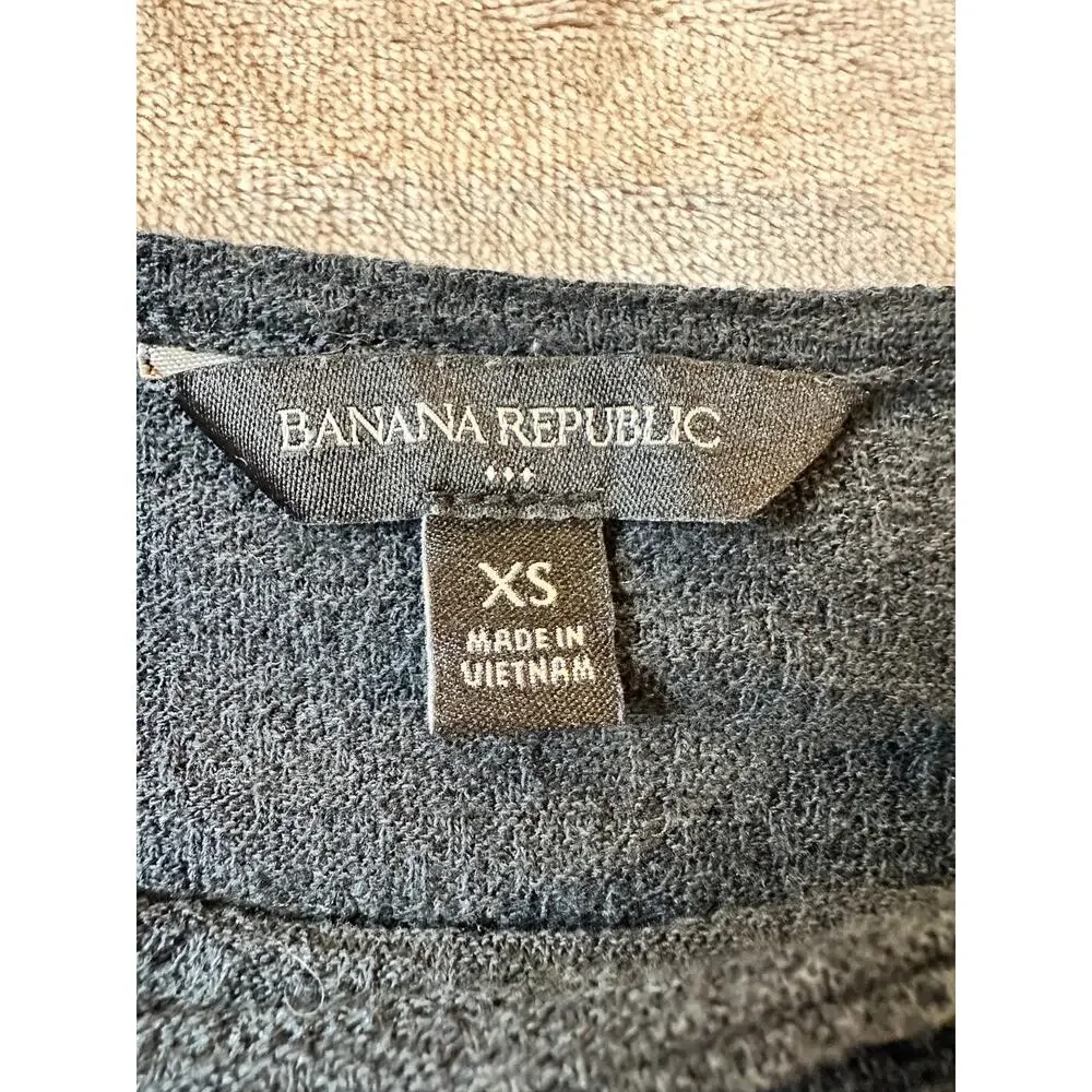 Banana Republic Textured Puff Sleeve Blouse Black XS